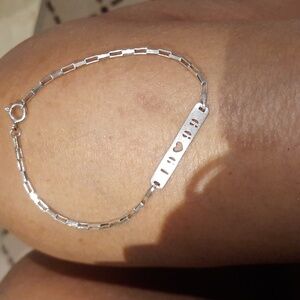 AAUTHENTIC GENUINE SOLID STERLING SILVER SIGNET BRACELET 1999 ❤️